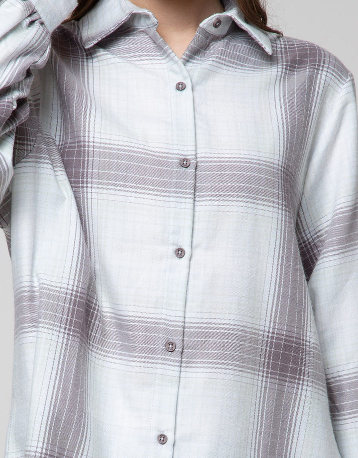 Nevada Long Sleeve Shirt Check Long Cotton Twill