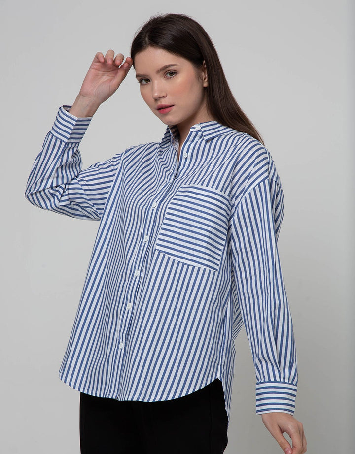 Nevada Stripe Regular Kemeja Wanita