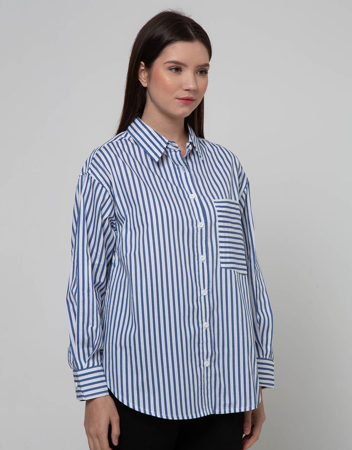 Nevada Stripe Regular Kemeja Wanita