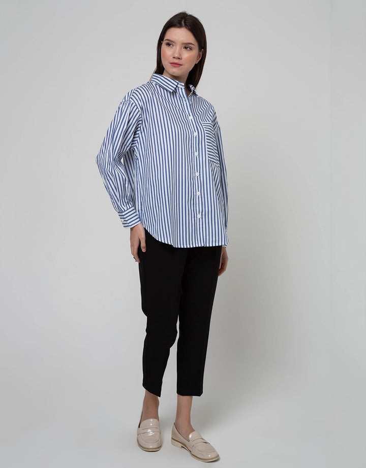 Nevada Stripe Regular Kemeja Wanita