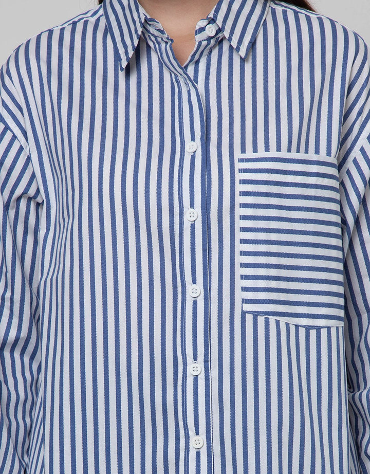 Nevada Stripe Regular Kemeja Wanita