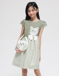 Sweet Miss Cat Combi Pouch Midi Dress Anak Perempuan