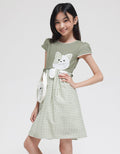 Sweet Miss Cat Combi Pouch Midi Dress Anak Perempuan