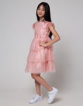 Sweet Miss Short Sleeve Midi Dress Bordir Pinggang Kerut Tile