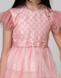 Sweet Miss Short Sleeve Midi Dress Bordir Pinggang Kerut Tile