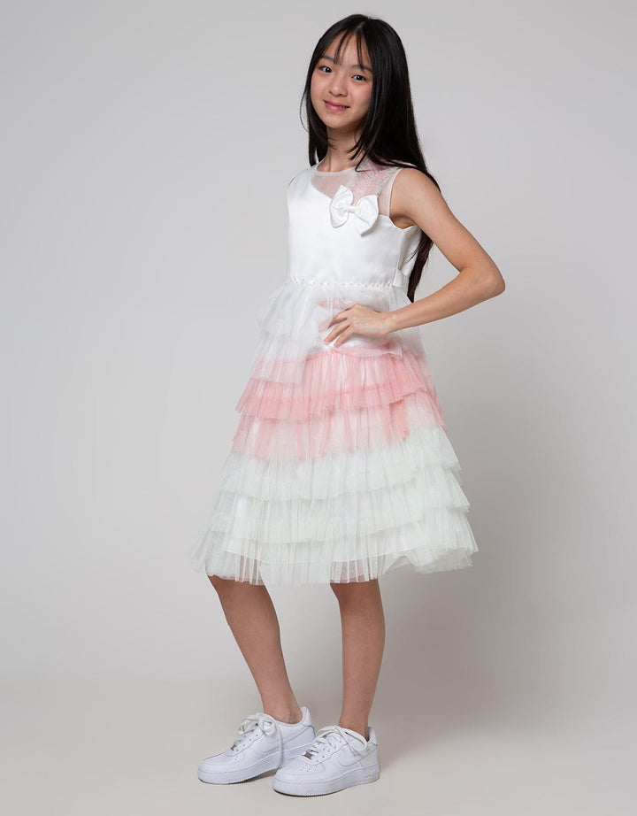 Sweet Miss Sleeveless Midi Dress Tile Susun Warna Kerut Pundak