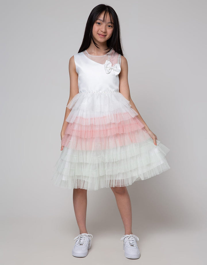 Sweet Miss Sleeveless Midi Dress Tile Susun Warna Kerut Pundak