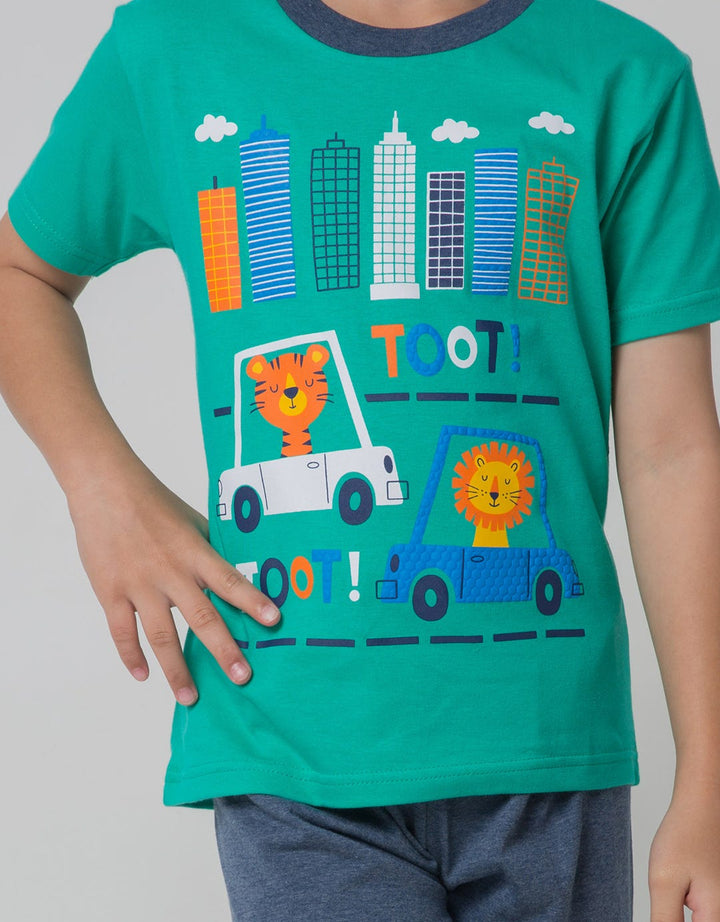 Little M Toot Print Boys Clothing Set