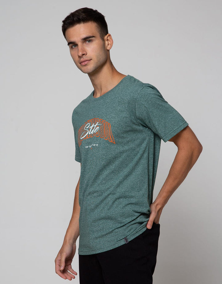 Details Kaos Lengan Pendek Print State R Neck