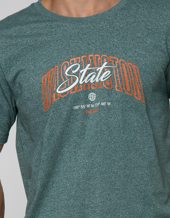 Details Kaos Lengan Pendek Print State R Neck