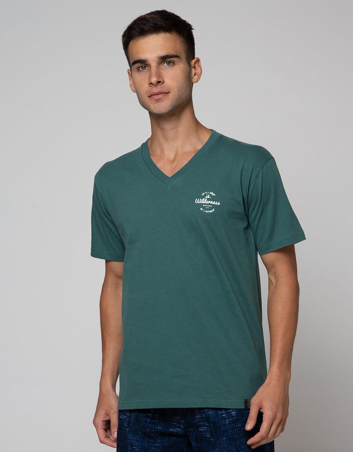 Details V Neck Kaos Casual Pria