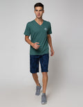 Details V Neck Kaos Casual Pria