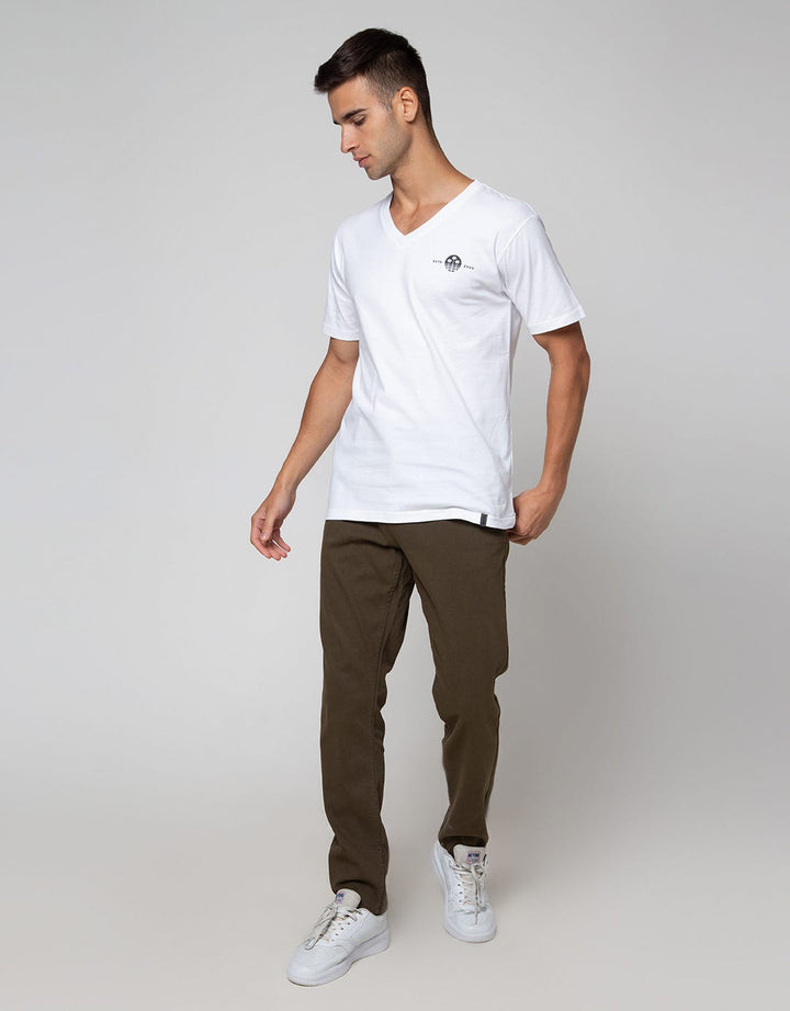 Details Short Sleeve T-Shirt V Neck Print