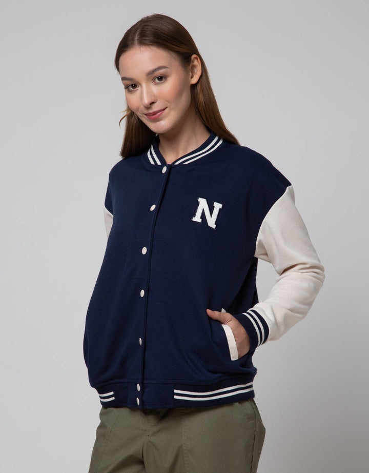 Nevada Solid Jaket Varsity Wanita