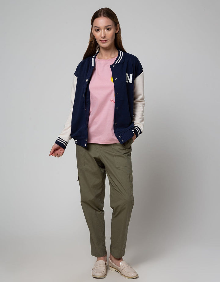 Nevada Solid Jaket Varsity Wanita