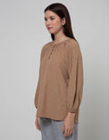 St. Yves Pucker Detailing Blouse Wanita