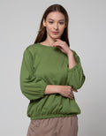 St. Yves 7/8 Blouse Baloon Texture Knit Top