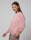 St. Yves 7/8 Blouse Baloon Texture Knit Top