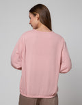 St. Yves 7/8 Blouse Baloon Texture Knit Top