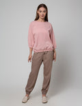 St. Yves 7/8 Blouse Baloon Texture Knit Top