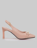 Peter Keiza Pearl Ribbon Sepatu Heels Wanita