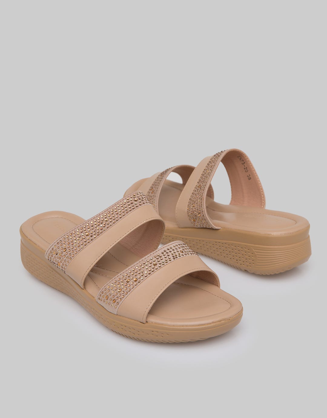 Peter Keiza Pearl Strap Sandal Wedges Wanita