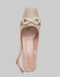 Peter Keiza Pearl Ribbon Sepatu Heels Wanita