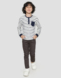Little M Long Sleeve T-Shirt Print Henley Wafer Salur