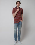 Crocodile Horizon Stripe Polo Shirt Men