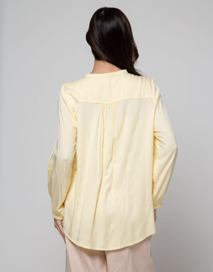St. Yves Long Sleeve Blouse Rayon Twill