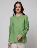 St. Yves Long Sleeve Blouse Rayon Twill