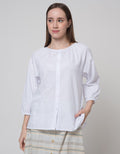 St. Yves Long Sleeve Blouse Cotton Jacquard