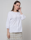 St. Yves Long Sleeve Blouse Cotton Jacquard