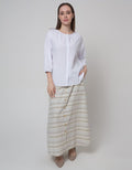 St. Yves Long Sleeve Blouse Cotton Jacquard
