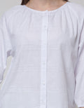 St. Yves Long Sleeve Blouse Cotton Jacquard