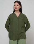 St. Yves Long Sleeve Blouse Rayon Twill