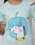 Little M Short Sleeve T-Shirt Print Space Q4 Unicorn Planet