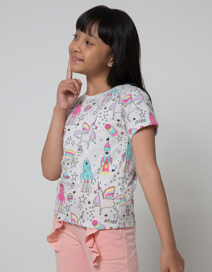 Little M Short Sleeve T-Shirt Print Space Q4 Full Print