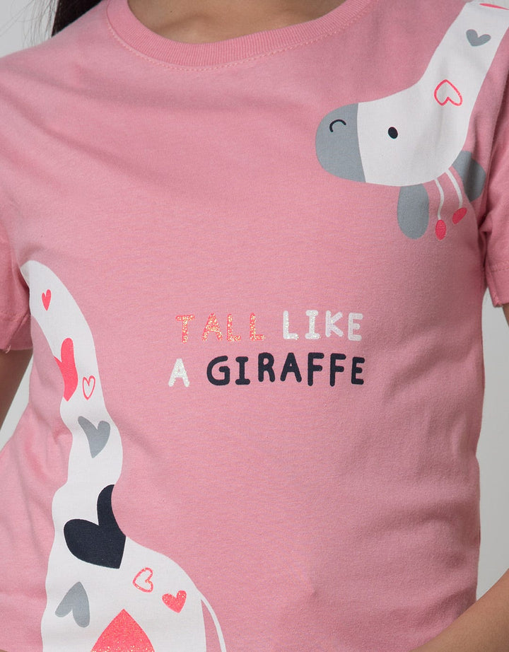 Little M Short Sleeve T-Shirt Jungle Tall Like A Giraffe