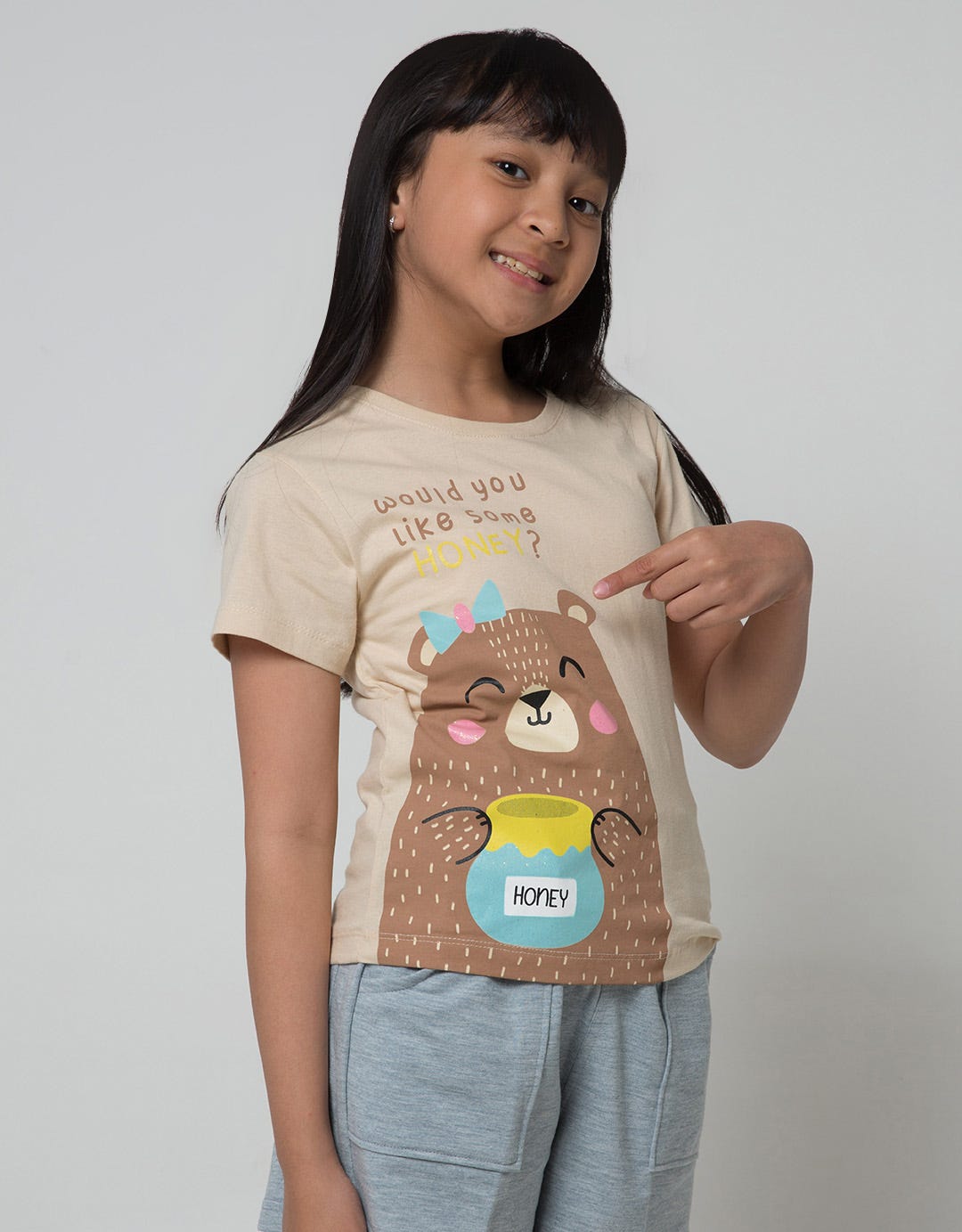 Little M Short Sleeve T-Shirt Jungle Bear Honey