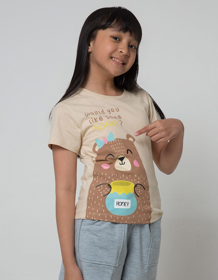 Little M Short Sleeve T-Shirt Jungle Bear Honey