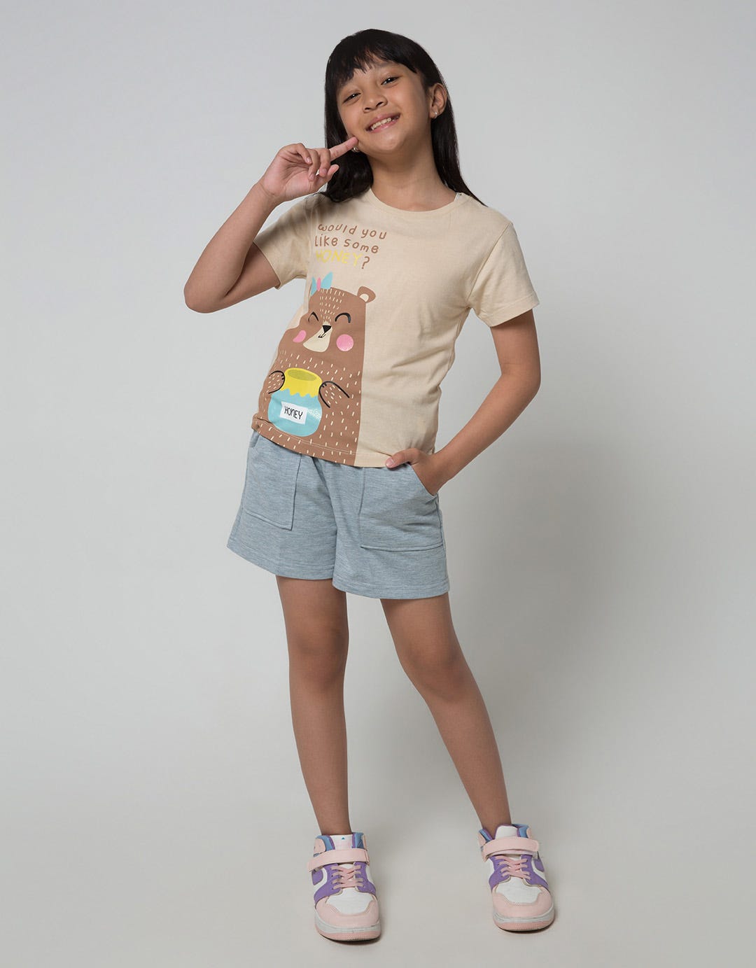 Little M Short Sleeve T-Shirt Jungle Bear Honey