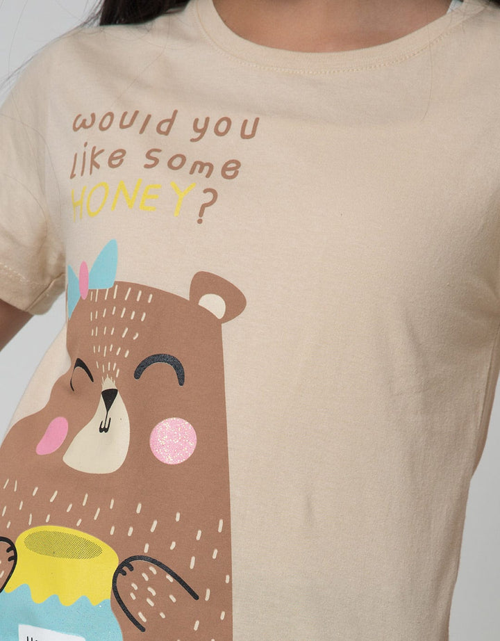 Little M Short Sleeve T-Shirt Jungle Bear Honey