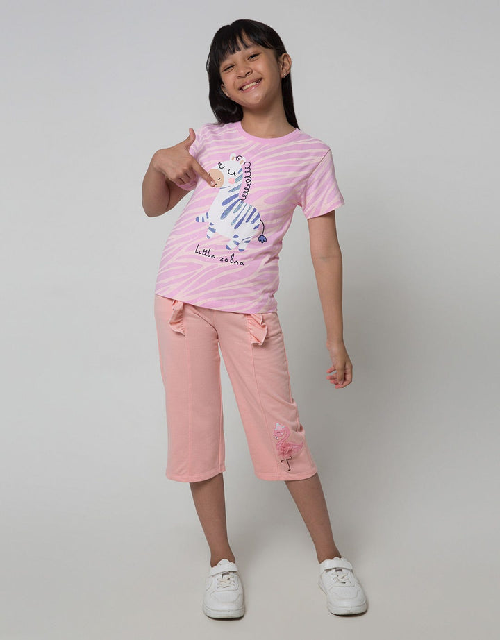 Little M Short Sleeve T-Shirt Print Jungle Fullprint Little Zebra
