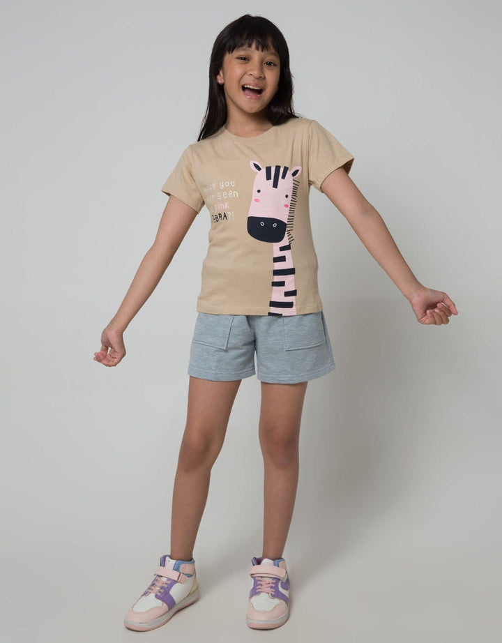 Little M Short Sleeve T-Shirt Print Jungle Pink Zebra