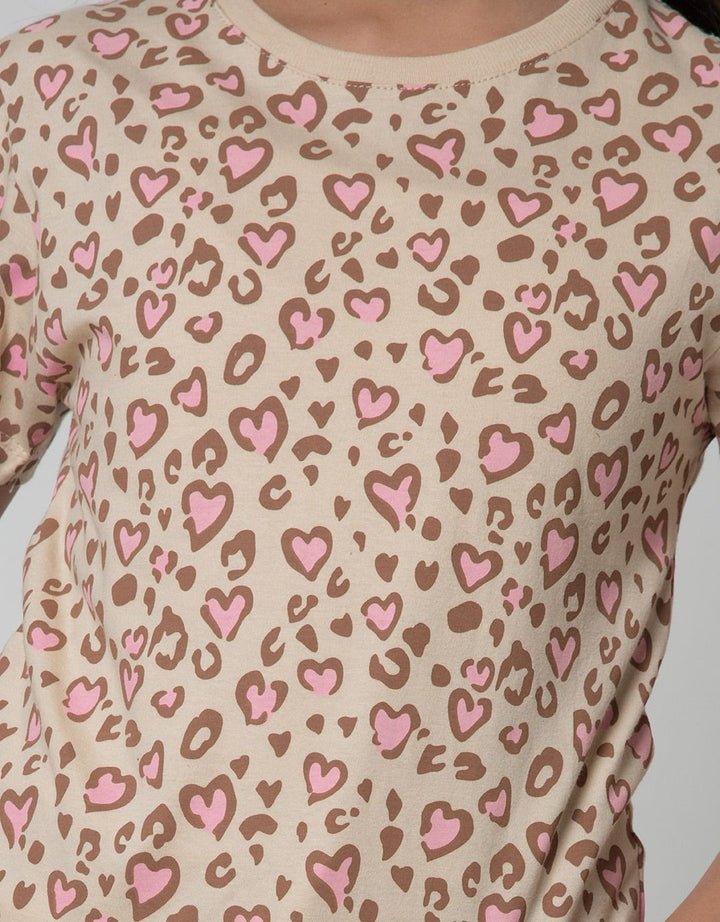 Little M Short Sleeve T-Shirt Jungle Fullprint Tiger Motif