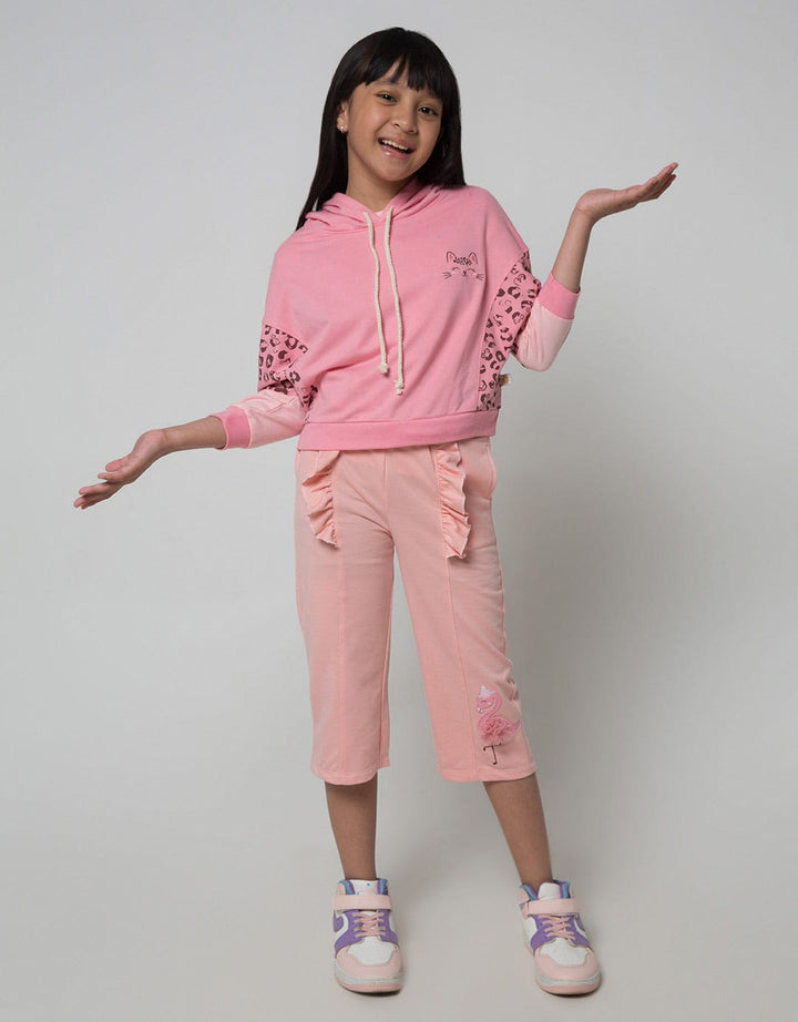 Little M Sweatshirt Hoody Cut N Sewn Tiger Motif