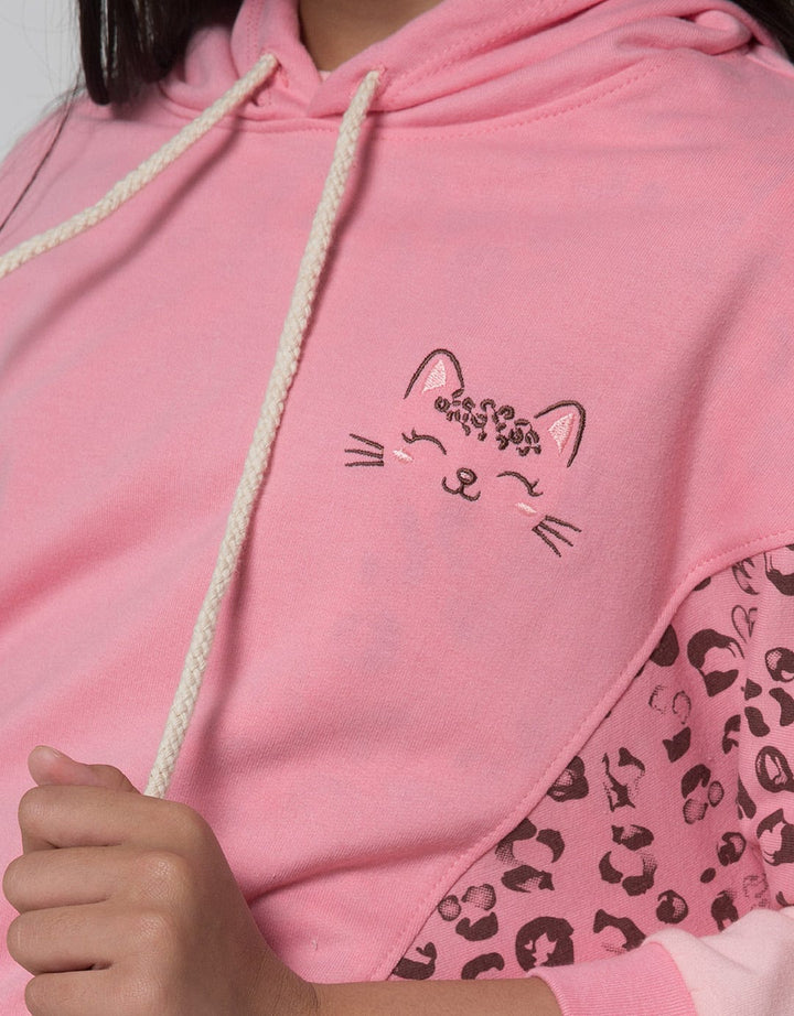 Little M Sweatshirt Hoody Cut N Sewn Tiger Motif