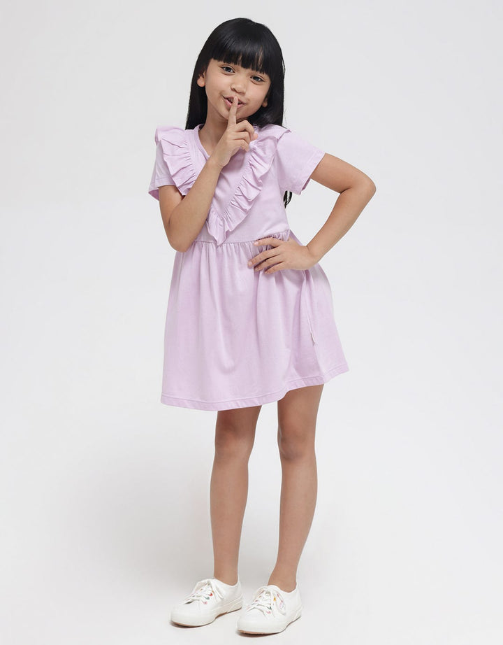 Little M Ruffle Triangle Midi Dress Anak Perempuan