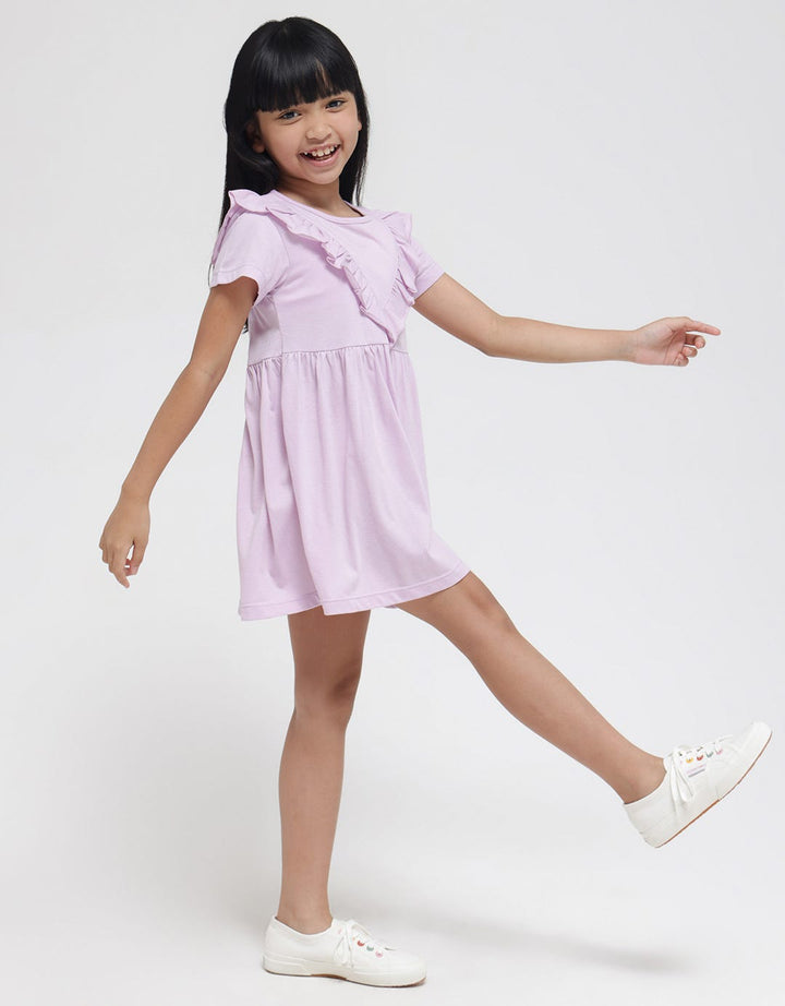 Little M Ruffle Triangle Midi Dress Anak Perempuan